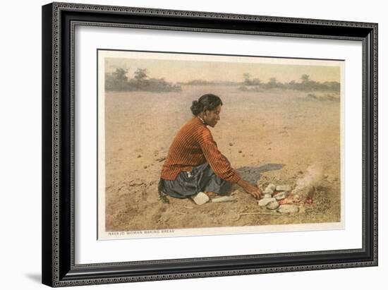 Navajo Woman Baking Bread-null-Framed Art Print