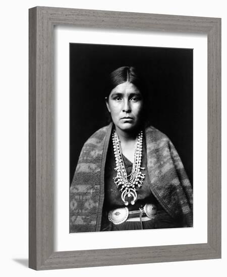 Navajo Woman, C1904-Edward S^ Curtis-Framed Photographic Print