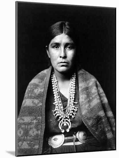 Navajo Woman, C1904-Edward S^ Curtis-Mounted Photographic Print