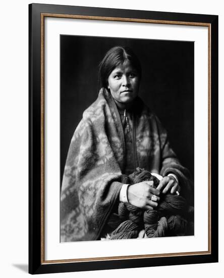 Navajo Woman, C1904-Edward S. Curtis-Framed Photographic Print