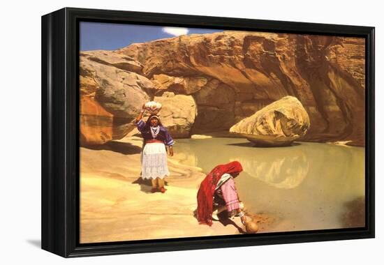 Navajo Women at Pool-null-Framed Stretched Canvas