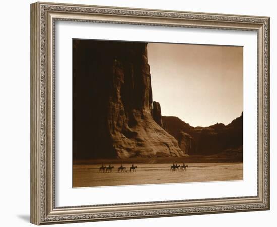 Navajos, Canyon De Chelly, c.1904-Edward S^ Curtis-Framed Photographic Print