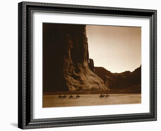 Navajos, Canyon De Chelly, c.1904-Edward S^ Curtis-Framed Photographic Print