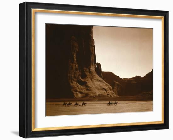 Navajos, Canyon De Chelly, c.1904-Edward S^ Curtis-Framed Photographic Print