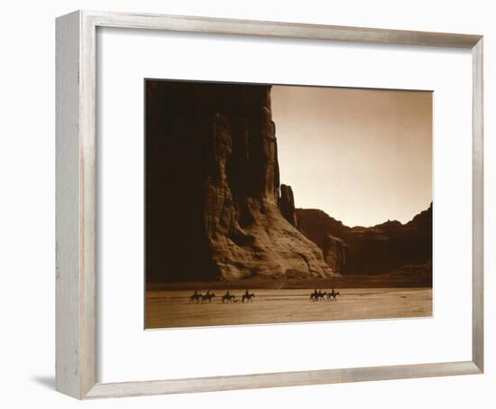 Navajos, Canyon De Chelly, c.1904-Edward S^ Curtis-Framed Photographic Print