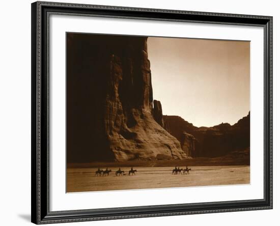 Navajos, Canyon De Chelly, c.1904-Edward S^ Curtis-Framed Photographic Print