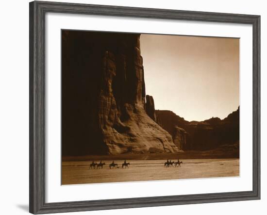 Navajos, Canyon De Chelly, c.1904-Edward S^ Curtis-Framed Photographic Print