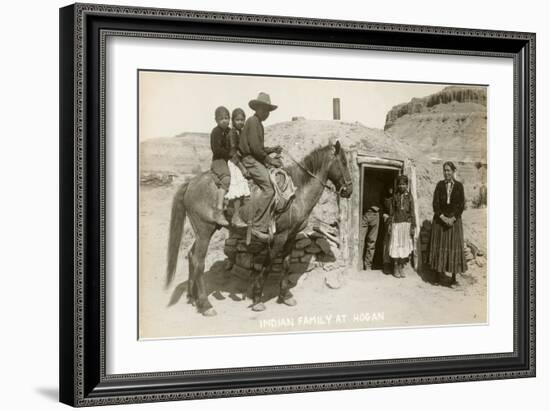 Navajos with Hogan-null-Framed Art Print