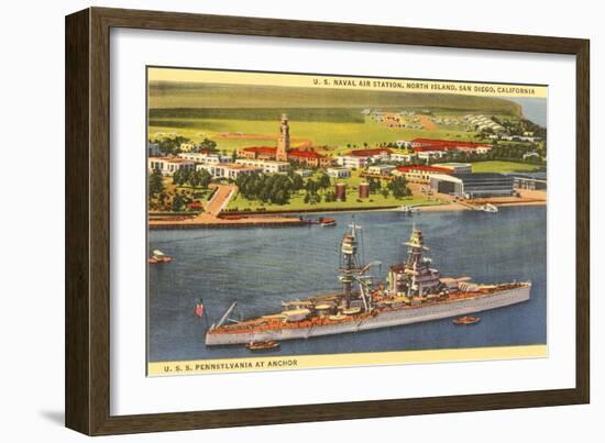 Naval Air Station, North Island, San Diego, California-null-Framed Art Print