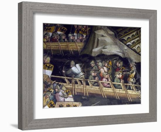 Naval Battle at Punta Di San Salvatore, Scene from Stories of Alexander III, 1407-1408-Spinello Aretino-Framed Giclee Print