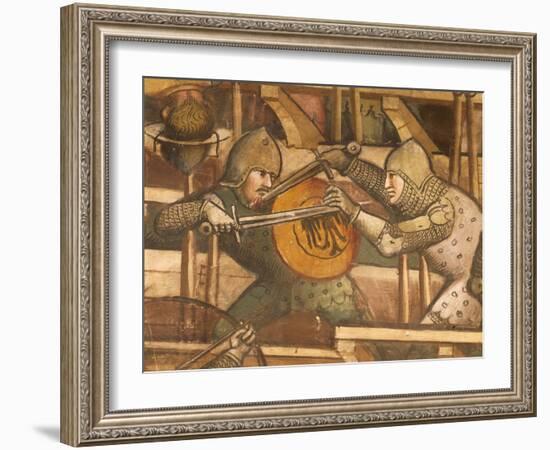 Naval Battle at Punta Di San Salvatore, Scene from Stories of Alexander III, 1407-1408-Spinello Aretino-Framed Giclee Print