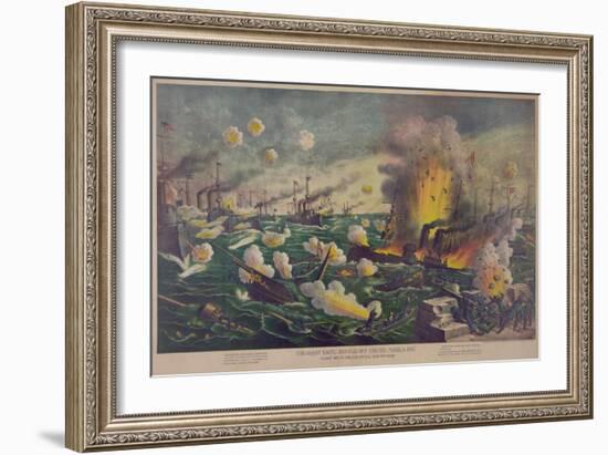 Naval Battle at the Bay in Manila, Philippines-null-Framed Art Print