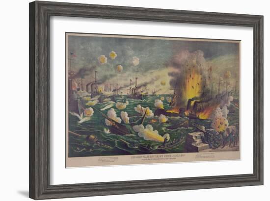 Naval Battle at the Bay in Manila, Philippines-null-Framed Art Print