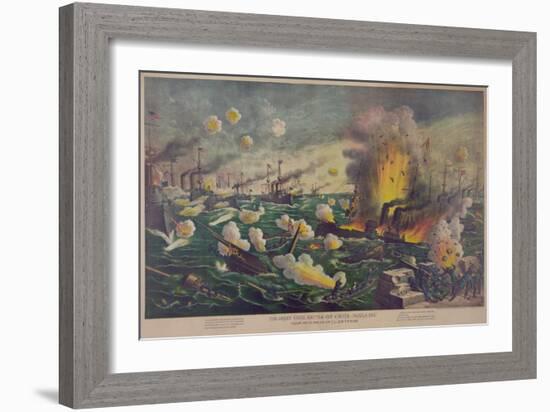 Naval Battle at the Bay in Manila, Philippines-null-Framed Art Print