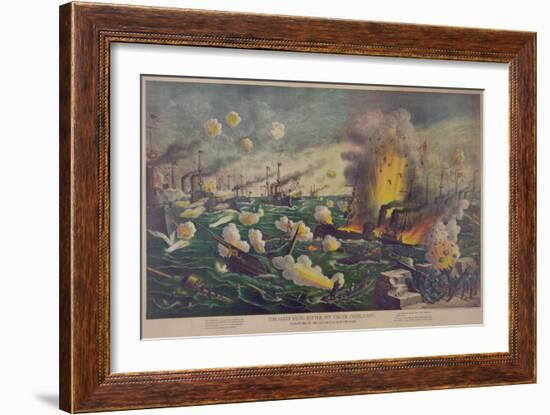 Naval Battle at the Bay in Manila, Philippines-null-Framed Art Print