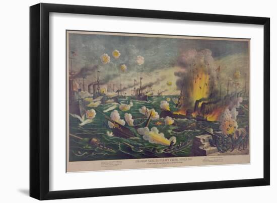 Naval Battle at the Bay in Manila, Philippines-null-Framed Art Print