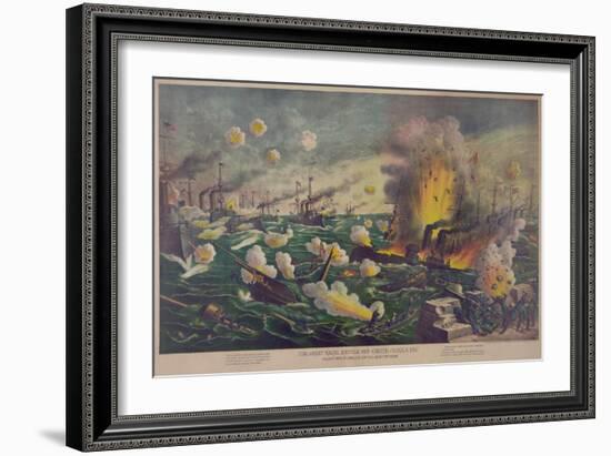 Naval Battle at the Bay in Manila, Philippines-null-Framed Art Print