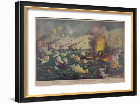 Naval Battle at the Bay in Manila, Philippines-null-Framed Art Print