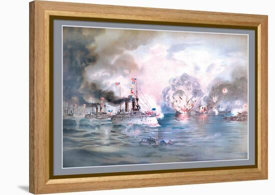 Naval Battle, Manila-Werner-Framed Stretched Canvas