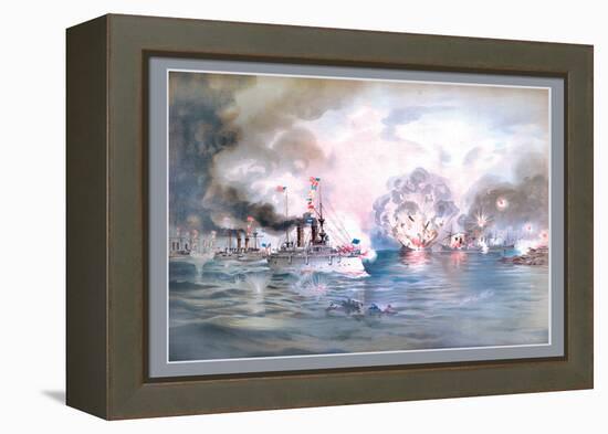 Naval Battle, Manila-Werner-Framed Stretched Canvas
