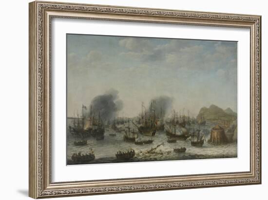 Naval battle near Gibraltar on 25th April 1607, 1639-Adam Willaerts-Framed Giclee Print