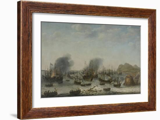 Naval battle near Gibraltar on 25th April 1607, 1639-Adam Willaerts-Framed Giclee Print