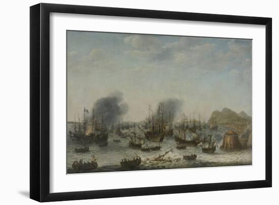 Naval battle near Gibraltar on 25th April 1607, 1639-Adam Willaerts-Framed Giclee Print