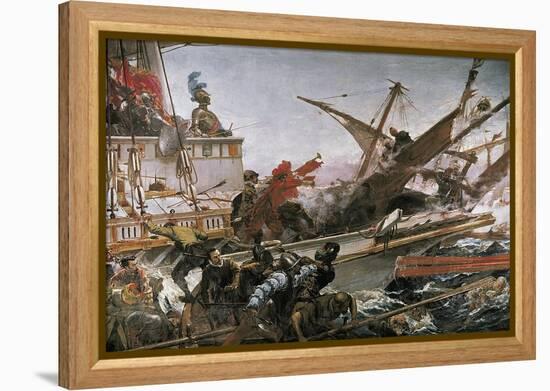 Naval Battle of Lepanto-Juan Luna Y Novicio-Framed Stretched Canvas