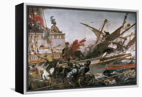 Naval Battle of Lepanto-Juan Luna Y Novicio-Framed Stretched Canvas