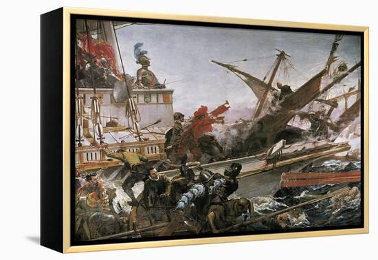 Naval Battle of Lepanto-Juan Luna Y Novicio-Framed Stretched Canvas