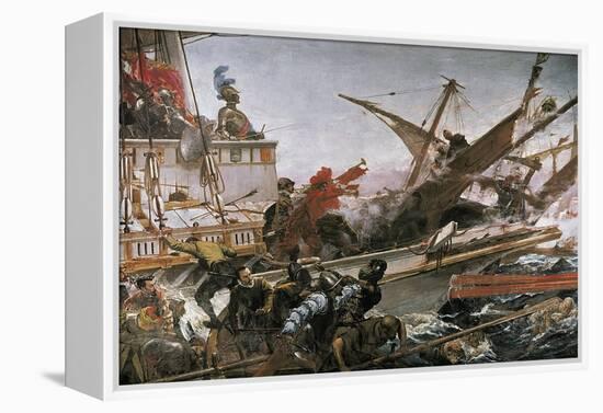 Naval Battle of Lepanto-Juan Luna Y Novicio-Framed Stretched Canvas