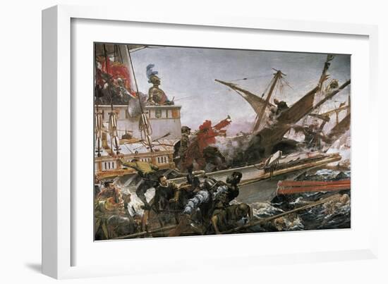 Naval Battle of Lepanto-Juan Luna Y Novicio-Framed Art Print