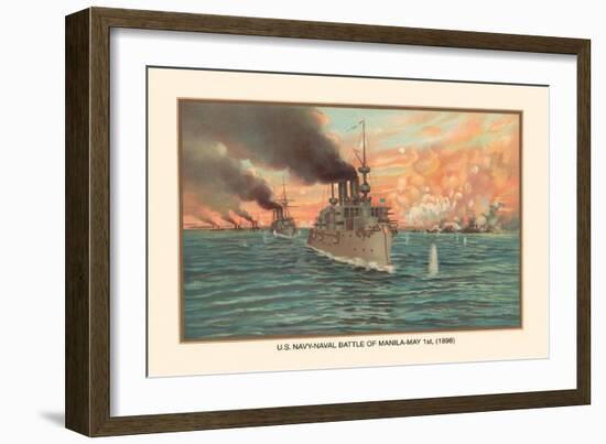 Naval Battle of Manil May 1st, 1898-Werner-Framed Art Print