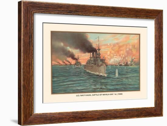 Naval Battle of Manil May 1st, 1898-Werner-Framed Art Print