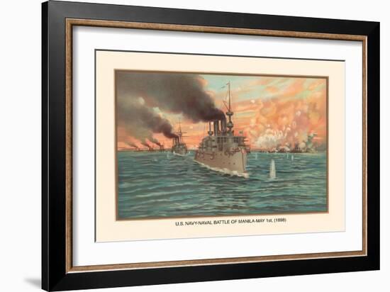 Naval Battle of Manil May 1st, 1898-Werner-Framed Art Print