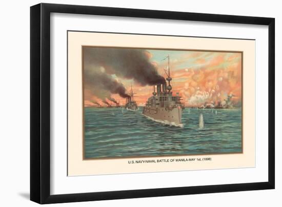 Naval Battle of Manil May 1st, 1898-Werner-Framed Art Print