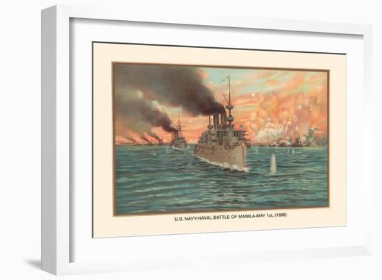 Naval Battle of Manil May 1st, 1898-Werner-Framed Art Print