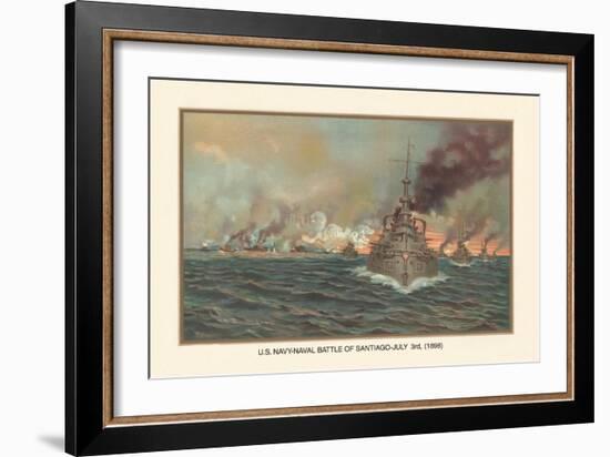 Naval Battle of Santiago, July 3rd, 1898-Werner-Framed Art Print