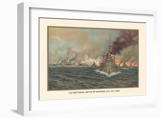 Naval Battle of Santiago, July 3rd, 1898-Werner-Framed Art Print