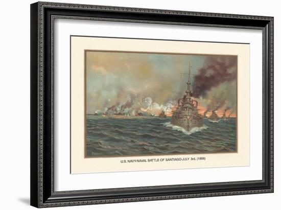 Naval Battle of Santiago, July 3rd, 1898-Werner-Framed Art Print