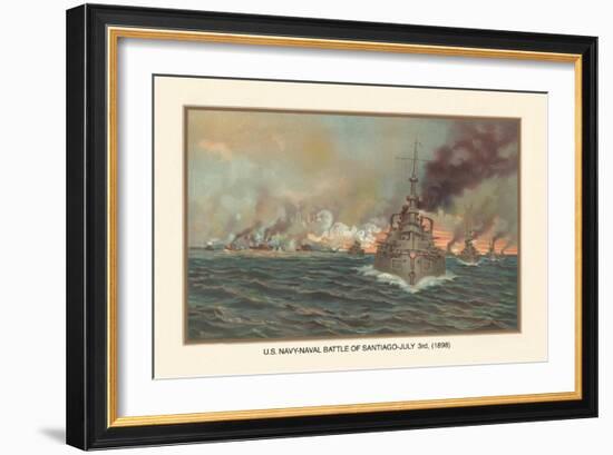 Naval Battle of Santiago, July 3rd, 1898-Werner-Framed Art Print