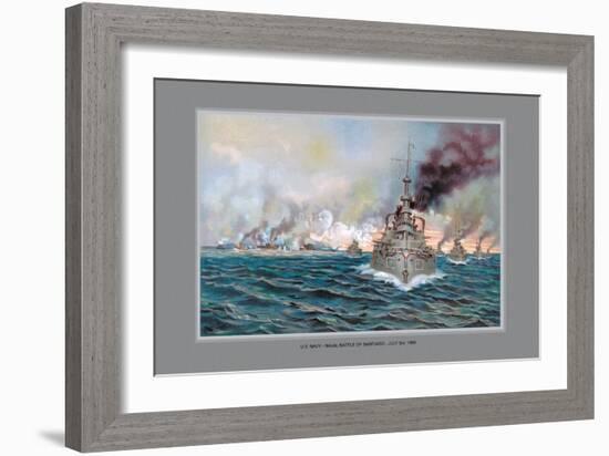 Naval Battle of Santiago-Werner-Framed Art Print