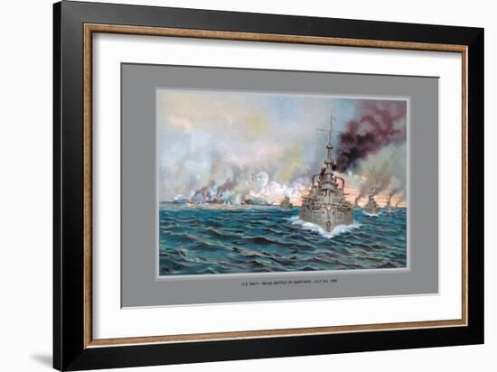 Naval Battle of Santiago-Werner-Framed Art Print