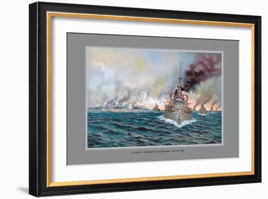 Naval Battle of Santiago-Werner-Framed Art Print