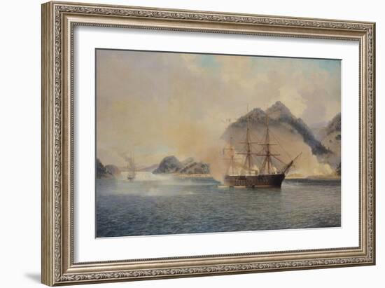 Naval Battle of the Strait of Shimonoseki, 20th July 1863, 1865-Jean Baptiste Henri Durand-Brager-Framed Giclee Print