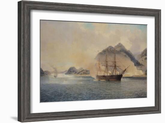 Naval Battle of the Strait of Shimonoseki, 20th July 1863, 1865-Jean Baptiste Henri Durand-Brager-Framed Giclee Print