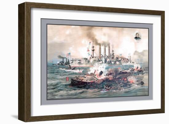 Naval Battle, Santiago-Werner-Framed Art Print