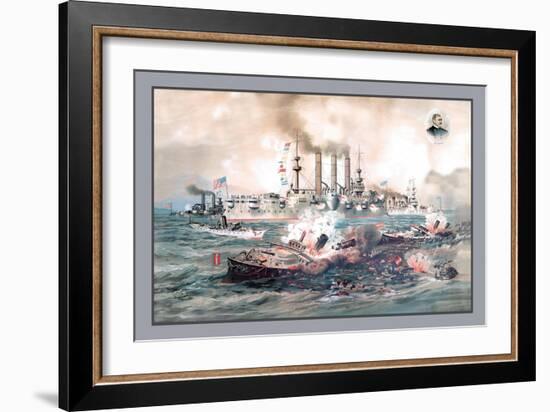 Naval Battle, Santiago-Werner-Framed Art Print
