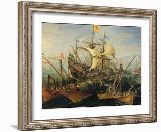 Naval Battle-Abraham Storck-Framed Giclee Print