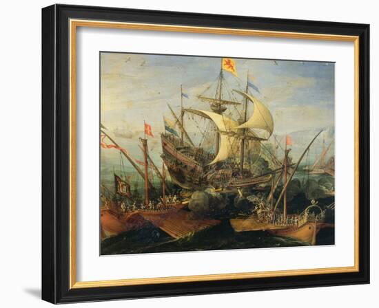 Naval Battle-Abraham Storck-Framed Giclee Print